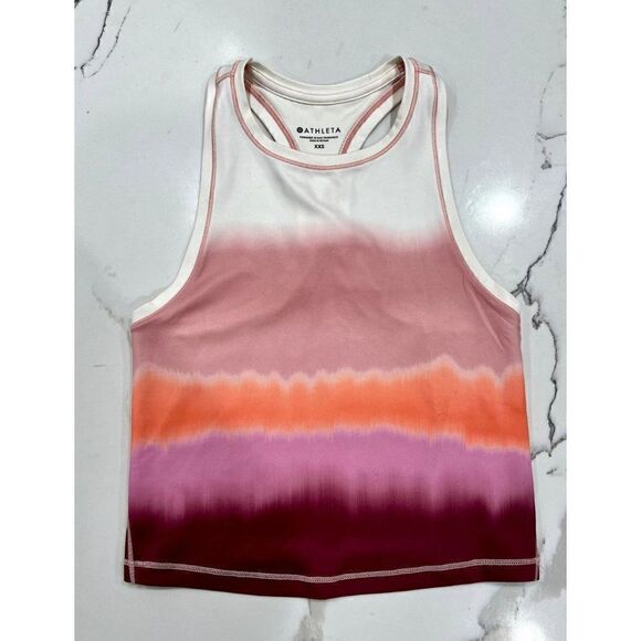 Athleta NWT Shanti Printed Crop Tank in Sea Spray Vintage Plum Size XXS - Picture 2 of 4